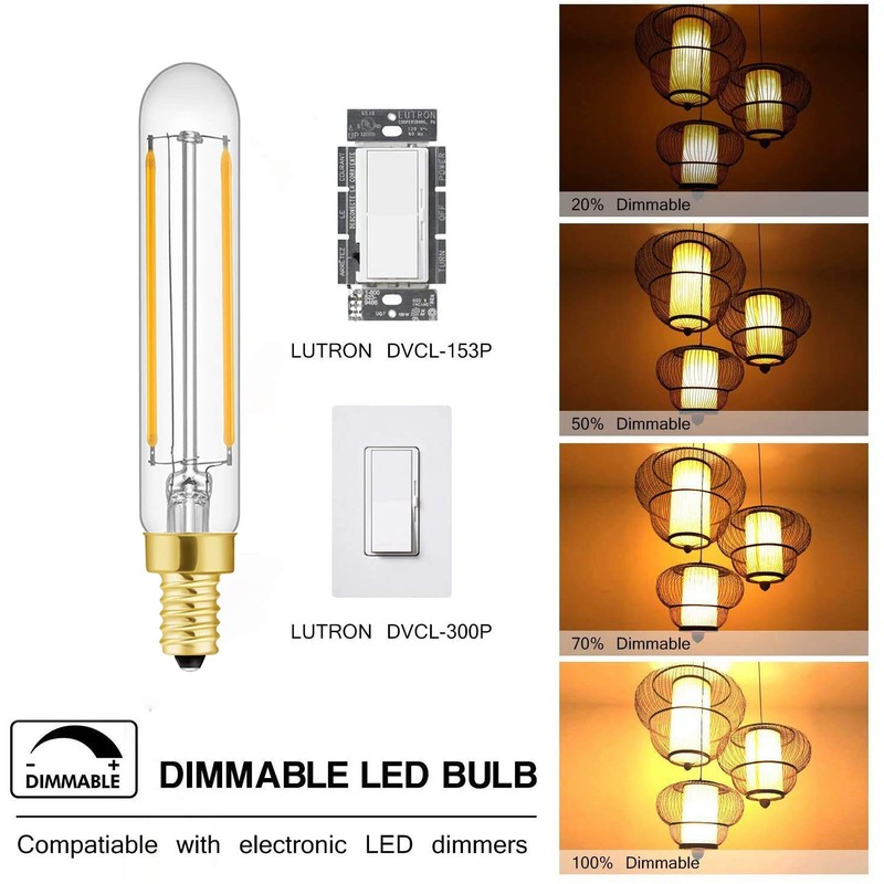 LDCHIUEN T20 T6 Small LED Bulb Long Filament 2W Equal