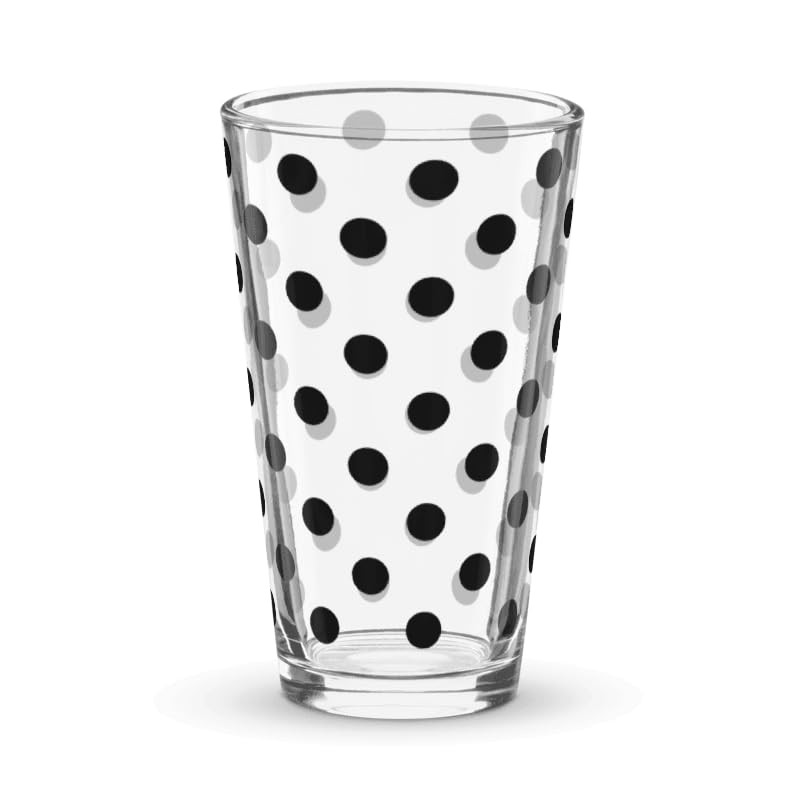 Moonlight4225 Polka Dots Pint Glass, Polka Dot Pint Glasses, 16oz