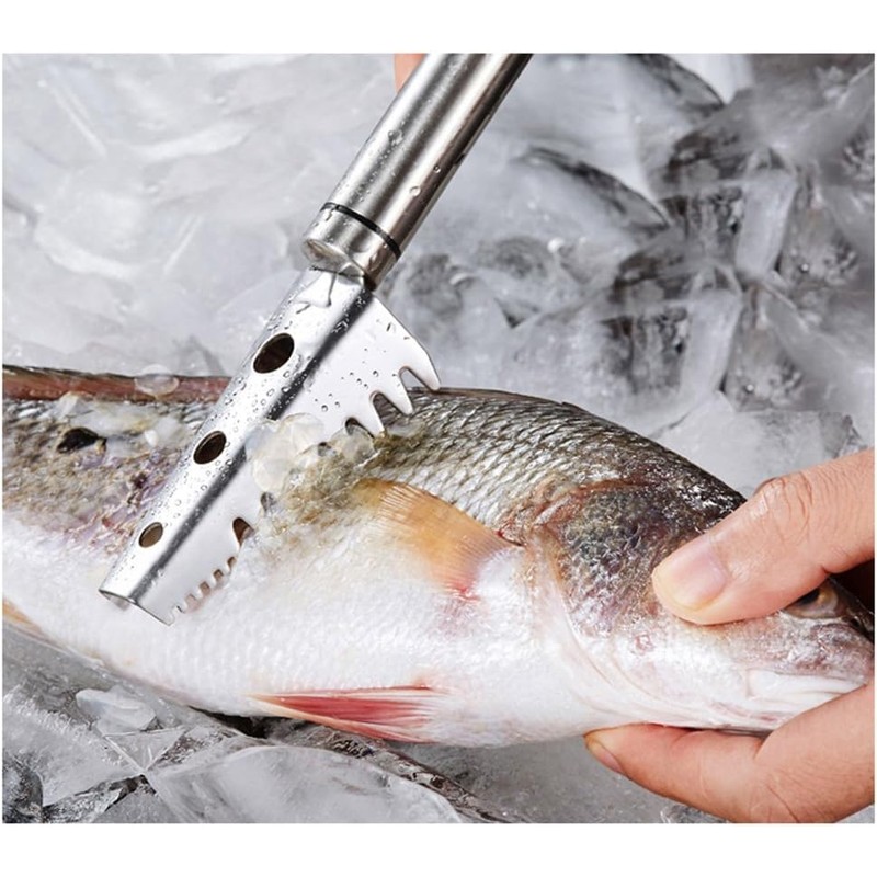 Fish scale scraper with 304 stainless steel serrations, fish scale
