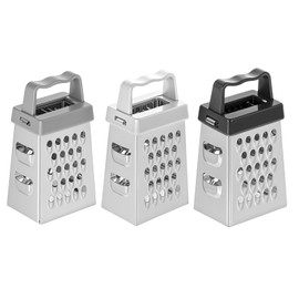 COMNICO Mini Cheese Grater, 3Pcs Stainless Steel Box Grater with Handle Professional Cheese Slicer Grater for Kitchen Slicer Cheese Ginger Vegetable Multifunction Dishwasher Safe