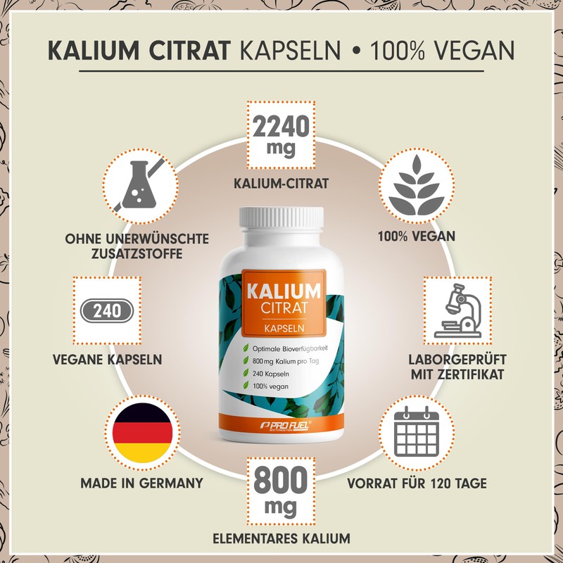 Potassium Capsules 480x – Optimal High Dose: 2240 mg Potassium