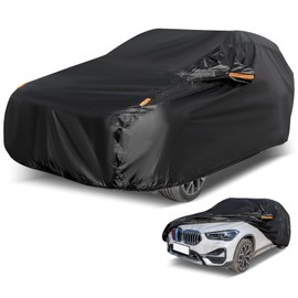 SUZANNE SUV Car Cover All Weather Waterproof Full Exterior Covers with Door Zipper, Reflective Strips, Windproof Bands Outdoor Automobiles Covers Dust Sun Protection Fit for SUV Jeep Up to 190''