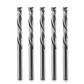Trvoxviq Up & Down Cut Bit 1/8" Shank 2 Flutes Compression Bit Cutting length 22mm Spiral CNC Router Bits End Mill Tungsten Carbide Milling Cutter Set 5 Pack