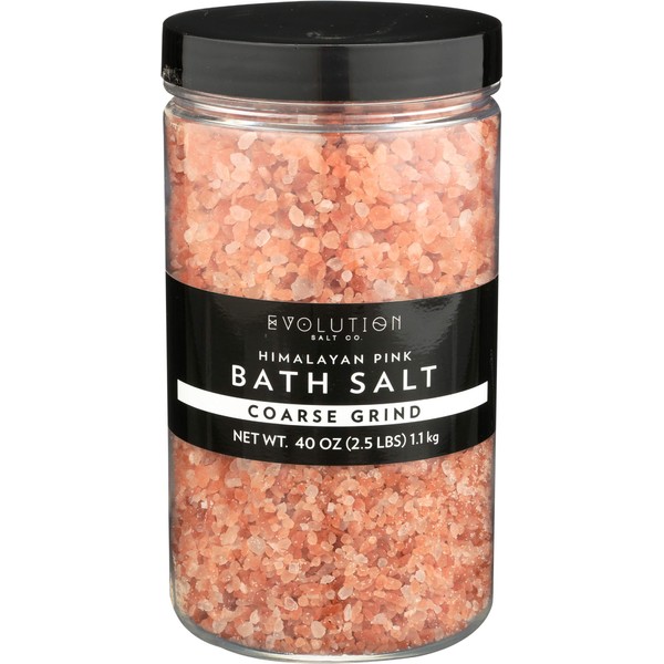 Evolution Salt - Himalayan Pink Bath Salt Coarse Grind, 40 oz