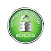 SCHÜCO Window handle with push button, black, window handle with