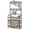 YIZAIJIA Coat Rack Shoe Rack With Storage Shelf Freestanding with