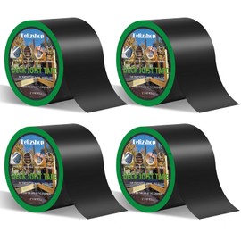 Felizshop Butyl Tape, 4" X 50' Weather Resistant Deck Tape, Anti-Corrosion Flashing Tape for Decks, Beams and Wood (4 Rolls)