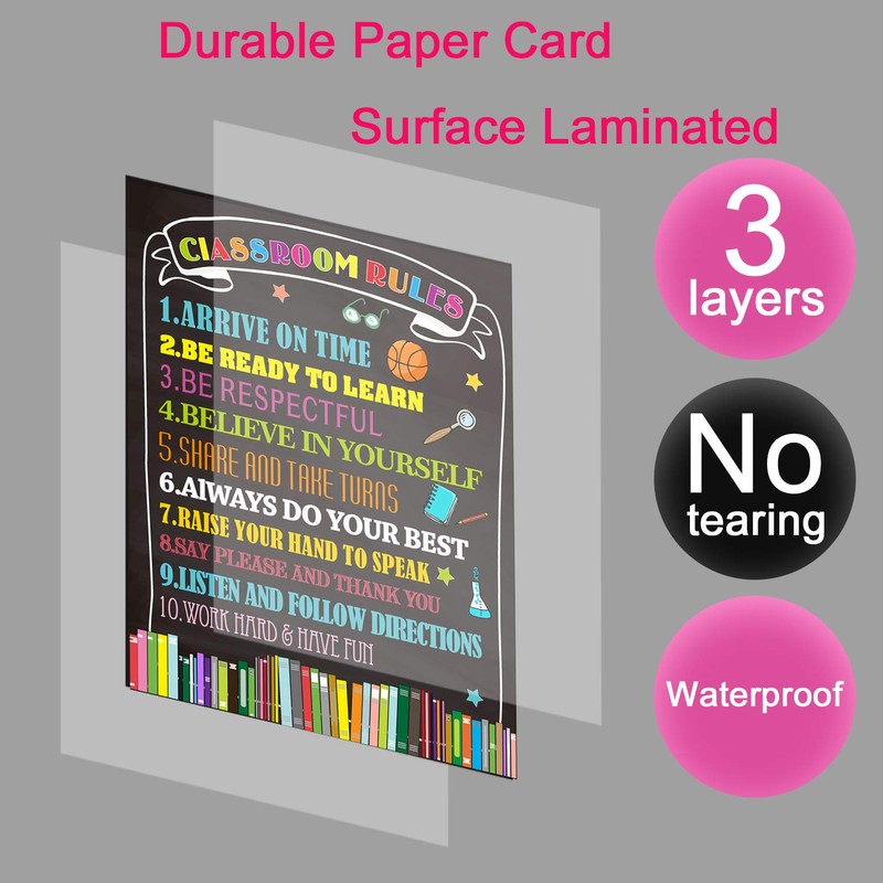 chiazllta Classroom Rules Poster Back to School Classroom Decorations 11