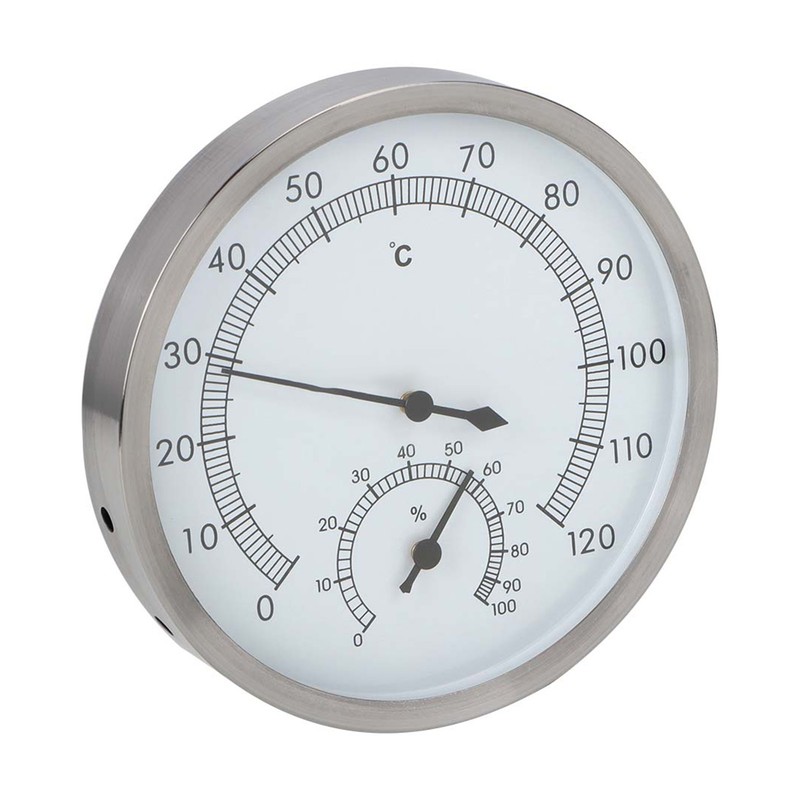 2 In-1 Stainless Steel Steam Room Sauna Room Thermometer Hygrometer