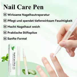 Nail Care Pen 8 ml, Pack of 2 Nail Care Pen Moisturises and Strengthens Nails with Aloe Vera, Tea Tree Oil, Vitamin E and More