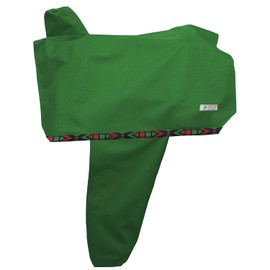 Tahoe Premium Heavy Duty Nylon Waterproof Western Saddle Cover With Six Elastic Holding Straps and Stirrup Covers - Fits Most Saddle Sizes and Types - Multiple Colors Available, 81-1872-HG, Hunter Green