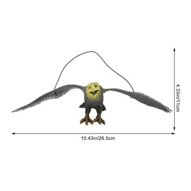 Happyyami Plastic Large Eagle Shaped Bird Deterrent Lifelike Flying Hawk Decoy with Hanging Strings for Garden Outdoors Decors