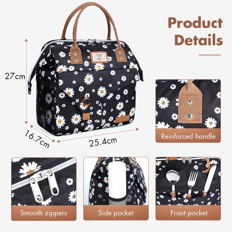 Lekesky 10L Insulated Lunch Bag for Women for Work Lunch