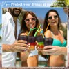 Baderke 100 Pcs Scrunchie Drink Covers Bulk Disposable Plastic Covers