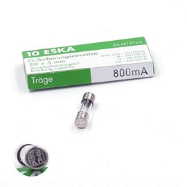 10 Pcs Glass Slow Blow Fuse 800A 250V AC 5mm x 20mm
