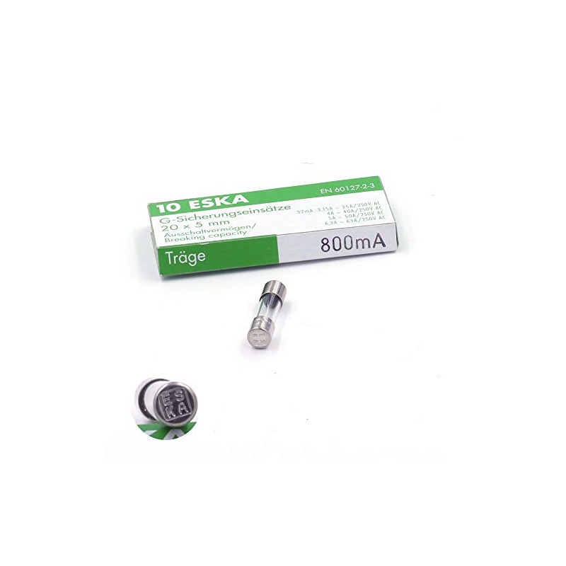 10 Pcs Glass Slow Blow Fuse 800A 250V AC 5mm
