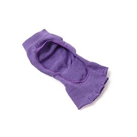 OHplus Women's Yoga Sock, Anti-Slip, 5 Toes, Purple x Purple, One Size Fits Most, Purple x White