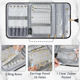 Lidxfeo Velvet Jewellery Rolls, Jewellery Organiser Jewellery Bag, Jewellery Roll Storage Travel for Women, for Bracelets, Necklaces, Earrings and More Jewellery, for Travel, Holidays etc