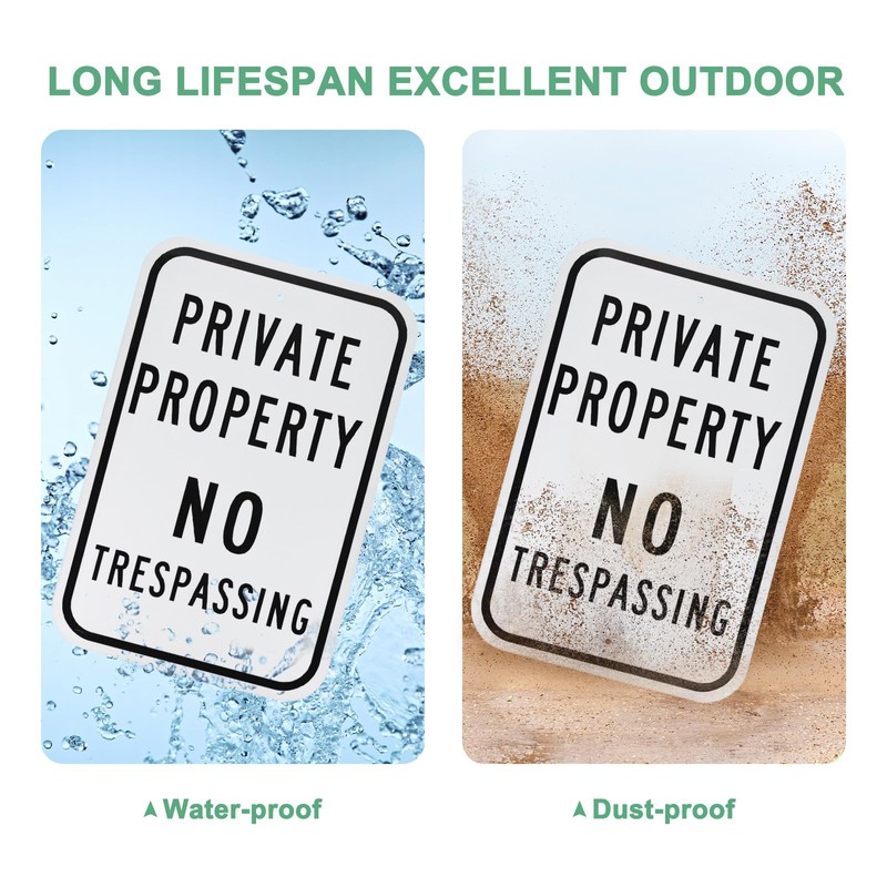 M METERXITY 2-Pack Private Property - No Trespassing Sign, 12
