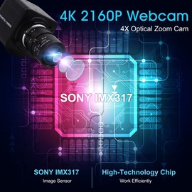4K USB Camera Manual Zoom Webcam 2.8-12mm Variable Focus PC Camera for Computer Mini UVC USB2.0 Web Camera IMX317 Varifocal USB with Camera Industrial Video Close-up Camera for Laptop Android Mac