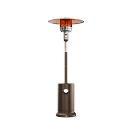 EAST OAK 48,000 BTU Patio Heater for Outdoor Use With Round Table Design, Double-Layer Stainless Steel Burner and Wheels, Outdoor Patio Heater for Home and Commercial, Bronze, 31.9" x 31.9" x 86.6" - Color: Bronze