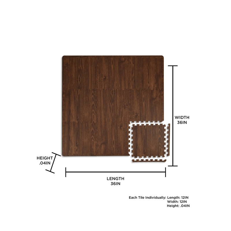 FloorPops Brown Craftsman Interlocking Floor Tiles, FP3593