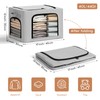 Graciadeco 3-Pack Clothes Organizer Bins with Metal Frame, Foldable 40L