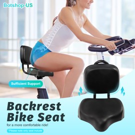Bike Seat with Backrest Bike Seat for Men and Women Comfortable Extra Wide Bicycle Seat Bike Saddle Comfort Soft Back Rest Cushion Universal Fit for Tricycle Mountain Exercise Bike