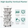Tectsia Strawberry Vertical Planters, 5 Tiered Stacking Tower Garden with