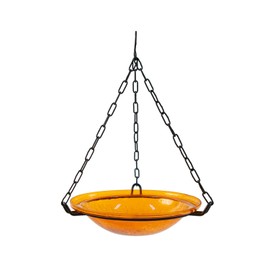Achla Designs BBH-02M 12" Crackle, Mandarin 12 inch Glass Hanging birdbath, Orange
