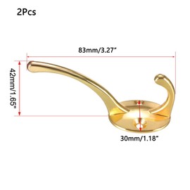 TA-VIGOR 2Pcs Coat Hooks, Heavy Duty Wall Mounted Coat Hat Hook, Gold Robe Vintage Hooks Hangers for Hat Clothes Hanger Towel Keys