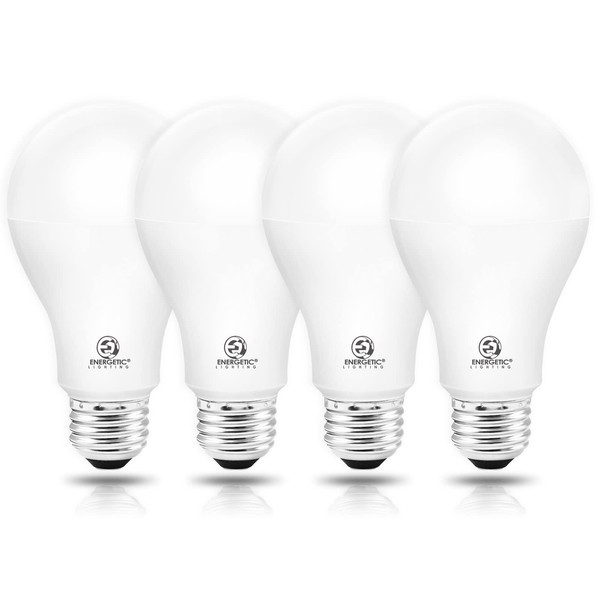 ENERGETIC SMARTER LIGHTING Dimmable A21 LED Bulb, 150 Watt Equivalent, Cool White 4000K, 2600LM, UL Listed, E26 Standard Base, Damp Rated, Super Bright Light Bulbs, 4 Pack