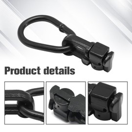 UOIENRT 6 Pack Black L-Track Double Stud Tie Down Fitting with Pear Link Used with L Track Rail for Truck Bed, Trailer Cargo Control, Pickup, RV, ATV 5000 Pound Heavy Steel Bearings