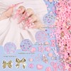 3D Assorted Pink Nail Art Charms, Flatback Pearls and AB