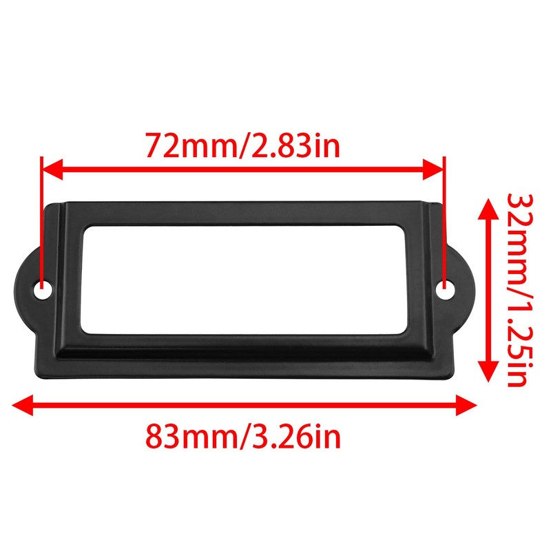 Dsjnf Metal Label Holder Black Metal Library Label File Drawer