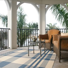 SAFAVIEH Courtyard Collection Accent Rug - 2' x 3'7", Beige & Blue, Indoor/Outdoor & Washable, Ideal for High Traffic Areas in Patio, Backyard, Mudroom, Entryway, Doormat (CY6201-233-2)