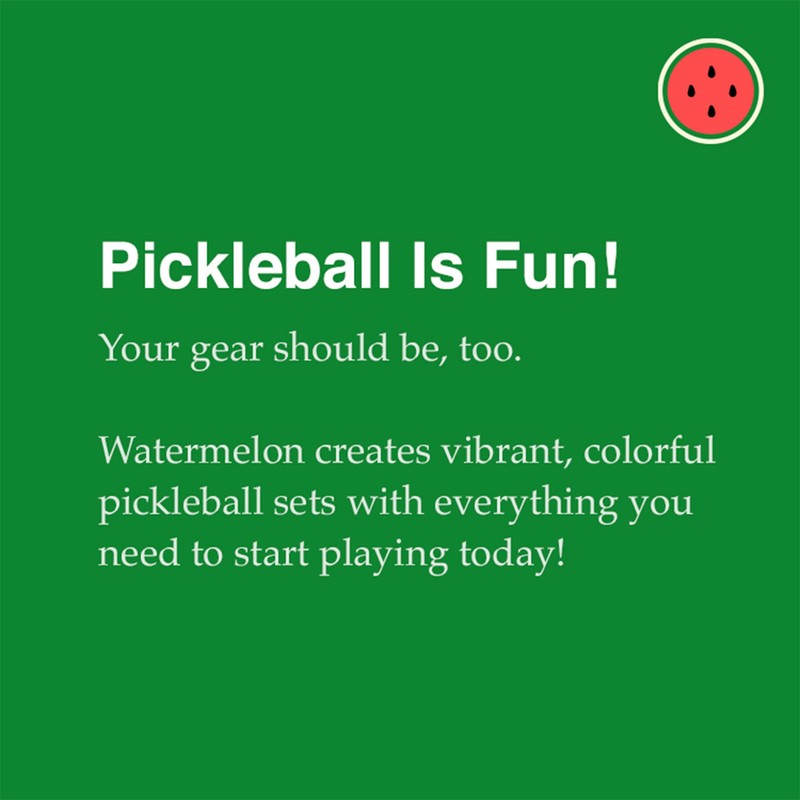 Watermelon 2 Paddle Pickleball Bundle, Green