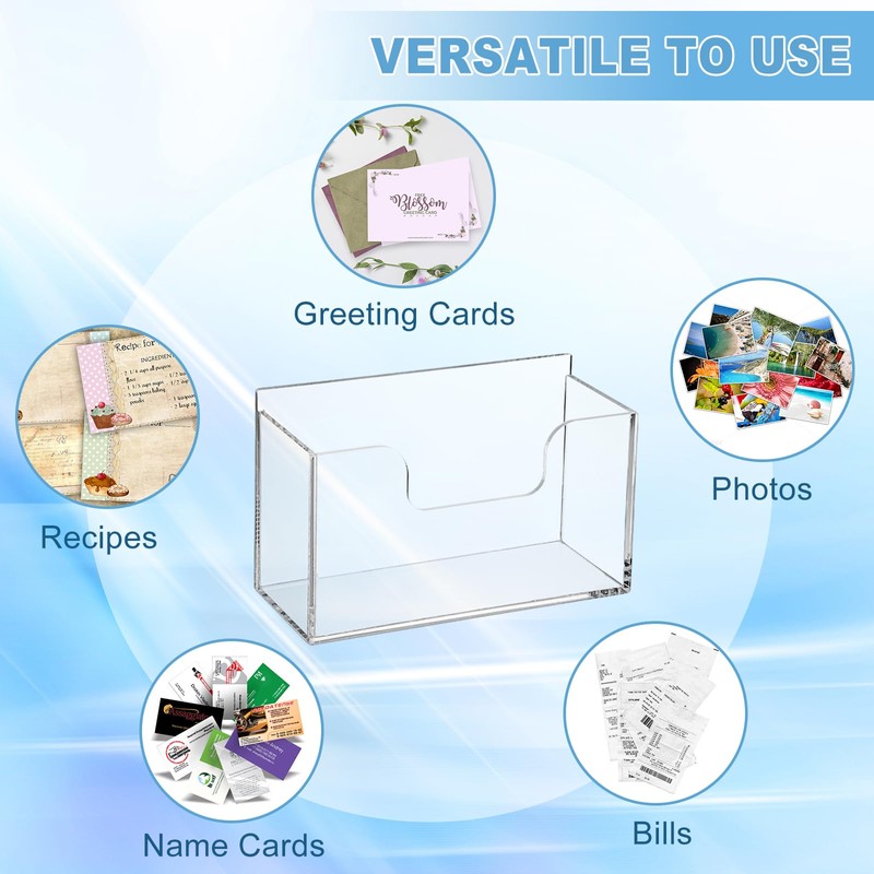 BTSKY 1 Pack Acrylic Index Card Holder Display Stand -