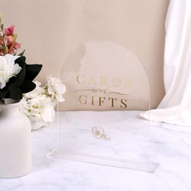 UNIQOOO 10 Pack Acrylic 8x10 Clear Arch Table Sign for Wedding with Holders, 1/8 in Thick, DIY Blank Arch Sign Sheet Perfect for Decoration, Party,Anniversary, Event, Stand Included