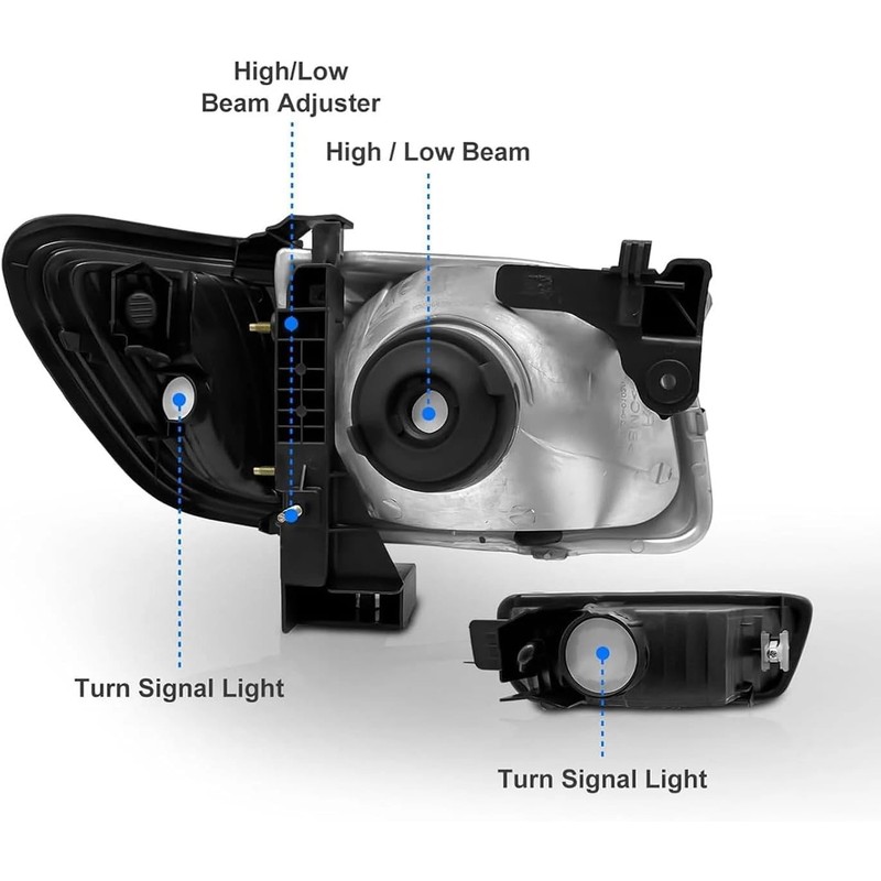 SAFAUTOPARTS Headlights & Corner Lights Assembly Pair for 2001 2002
