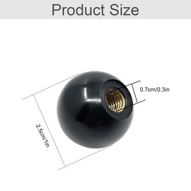 Ball Lever Knob Ball Lever Knob - 10 Pieces Black Bakelite Ball Handle Round Ball Bakelite Lever Knob with Built-in Copper Screw Nut M6 x 25 Machine Tool Replacement
