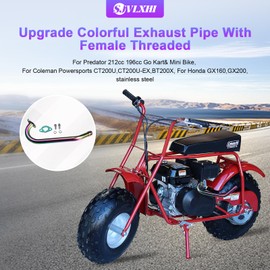 Upgrade Exhaust Pipe With Female Threaded For Predator 212cc 196cc Go Kart& Mini Bike,For Coleman Powersports CT200U,CT200U-EX,BT200X,For Honda GX160,GX200 Colorful