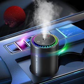 Smart Car Air Freshener, New Ultrasonic Car Diffuser, Star Projector & RGB Voice-Activated, 5S Full Odor Clean, 3 Mode & Auto On/Off, 50ML Refillable Scent Long Lasting Up to 135 Days - Ocean