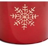 Worth Imports Red Galvanized Metal Christmas Bucket with Snowflake Design,