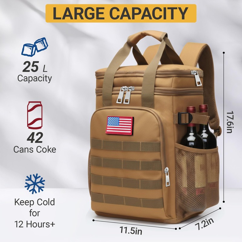 Fathers Day Gift-Tactical Backpack Cooler,Large Cooler Backpack Lunch Box for