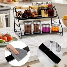 QWORK® 4-Tier Spice Rack Organizer, Adjustable Spice Organiser, for Kitchen Countertop or Cupboard