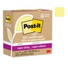Post-it 100% Recycled Paper Super Sticky Notes, Canary Yellow, 3