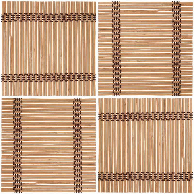 BambooMN Premium Bamboo Matchstick Coasters - 4.25" x 4.25" -