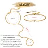 ALYXUY Hand Chain Bracelet for Women,2PC Trendy 14K Gold Plated