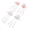 DECHOUS 2 Pairs Chinese Hair Clips with Retro Flower Tassel